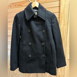 J.Crew Black Wool Double Breasted Thinsulate Sailor Peacoat XS